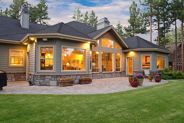 beautiful house at dusk